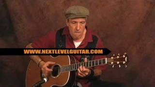 Acoustic Blues fingerstyle guitar lesson in open D alternate tuning rhythm licks on Taylor GS5