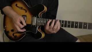 Jazz Guitar-Comping & Lines Improv Practice Over 1-4-5 Slow Jazz Blues In C