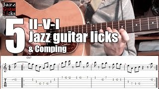 Jazz guitar lesson | 5 easy II-V-I licks & comping