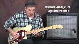 Learn Blues Slide electric guitar licks lesson tutorial with open E minor Alternate tuning