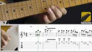 Texas blues shuffle lick - Gary Moore / Eric Clapton style - Fast