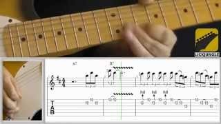 Texas blues shuffle lick - Gary Moore / Eric Clapton style - Slow