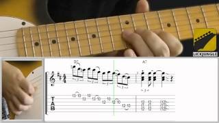 Texas blues shuffle lick - Peter Green / Eric Clapton style - Full-speed - Leading to the V7 chord