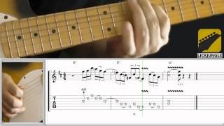 Texas blues shuffle lick - Eric Clapton style - slow - Contrasting large and small intervals