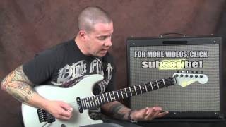 Guitar lesson John Petrucci inspired liks shred prog rock Dream Theater style on Charvel soloing
