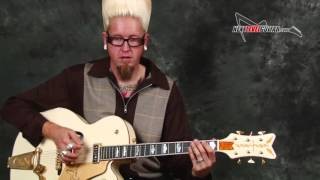 Learn Beginner Surf Rockabilly guitar lesson picking techniques and easy licks and rhythms