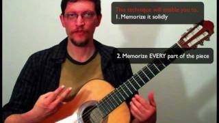 Classical Guitar Lessons Online:  A Powerful Way to Memorize Music