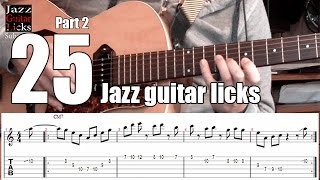 25 jazz guitar licks with tabs - Guitar lesson - Part 2/2 - jazz-guitar-licks.com