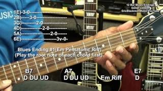 Too EASY 12 BAR BLUES Guitar Endings Series Lesson #1 EricBlackmonMusicHD