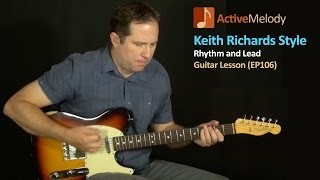 Keith Richards Style Rhythm and Lead Guitar Lesson (Rolling Stones) - EP106