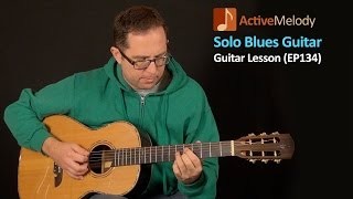 Solo Blues Guitar lesson (with jazzy chords) - Played with a pick - EP134