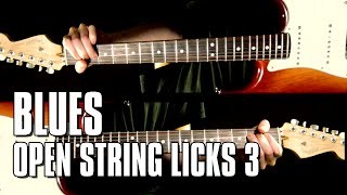 Blues licks using open strings, lick 3 of 3: triple stop bend