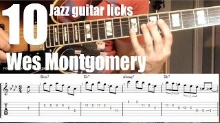 10 easy Wes Montgomery jazz guitar licks in Bb7 - Lesson with tabs