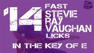 14 Fast Stevie Ray Vaughan Blues Guitar Licks In the Key of E - with Tabs