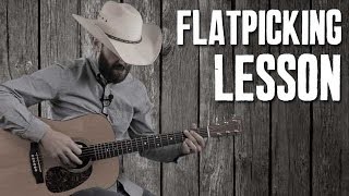 Common Bluegrass Flatpicking Licks over Cripple Creek Chord Progression - Intermediate Guitar Lesson