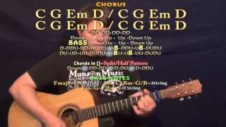 American Country Love Song (Jake Owen) Guitar Lesson Chord Chart - Capo 1st