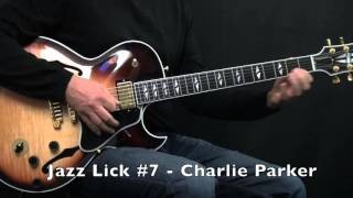 5 Bebop Jazz Guitar Licks - Charlie Parker Style - Part 2 (Lick #6 - #10)