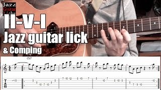 II-V-I (2-5-1) jazz guitar lick & comping for beginners | Lesson # 3