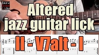 II-V-I Altered jazz guitar lick for beginners | Lesson with tabs
