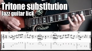 Tritone substitution jazz guitar lick # 1 | C major