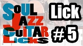 Soul jazz guitar lick lesson with tabs - Minor pentatonic scale - Lick # 5