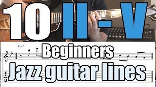 10 easy II-V jazz guitar licks with tabs | Lesson for beginners