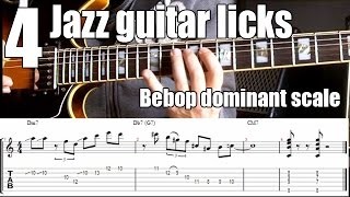 4 easy bebop dominant jazz guitar lines