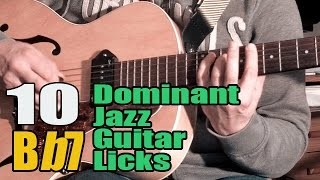10 dominant jazz guitar licks for beginners | Jazz guitar lessons