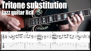 Tritone substitution jazz guitar lick # 6 | Dominant bebop scale | Major arpeggio