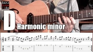 Minor jazz guitar lick | Lesson with tab | D minor