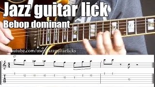 C bebop dominant jazz guitar lick