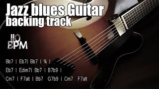 Jazz blues backing track for guitar (Bb7) | 110 BPM