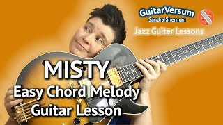 MISTY - Easy Chord Melody LESSON - Guitar Lesson Misty + TABS!