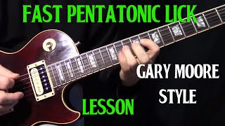 Gary Moore inspired fast pentatonic blues lick lesson