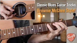 Classic 12 Bar Blues Practice Routine - Brownie McGhee Style Guitar Licks Lesson!