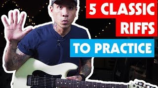 5 Classic Riffs That Make Great Exercises - Guitar Lesson w/ TABS