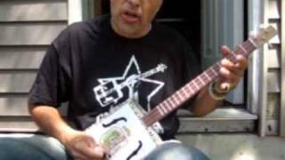 Country Blues Gospel Guitar Lesson # 1 Song Demonstration Cigar Box Guitar