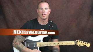 Learn heavy metal style riffing Pantera inspired guitar lesson song drop D tuning rhythms