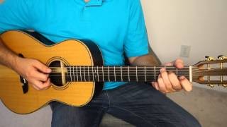 Easy acoustic blues rhythm - guitar lesson.  Very basic - BLG001